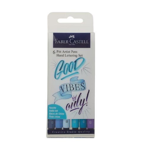 Faber-Castell Pitt Artist Pens Hand Lettering Set Good Vibes 6 Pack