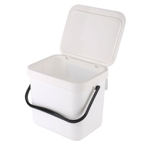 Living & Co Fliptop Bin with Handle White 7L