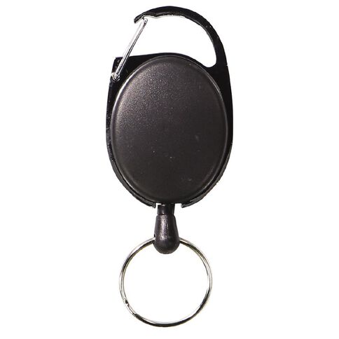 WS Retractable Key Holder with Snap Lock Black