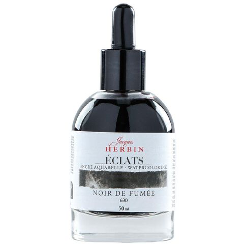 Jacques Herbin Eclats Watercolour Ink 630 50ml Carbon Black Black