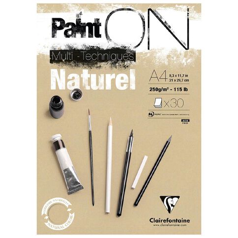 Clairefontaine PaintON Pad Natural A4 30 sheet