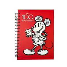 Disney 100 Mickey Notebook Spiral Red Mid A5