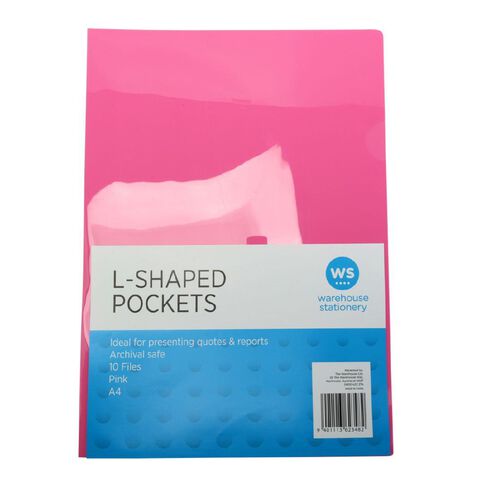 WS Colour Pop L-Shaped Pockets 10 Pack