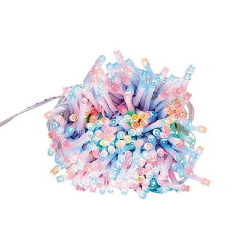 Party Inc Plug In String Lights White Wire 200 LED Multi-Coloured