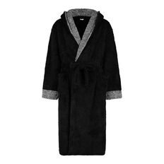 H&H Men's Shaggy Hooded Robe