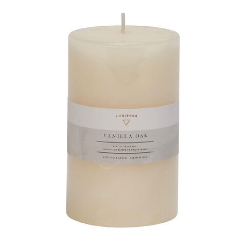 Living & Co Ambience Pillar Candle Vanilla Oak 6cm x 10cm