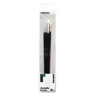 Reeves Acrylic Short Handle Brush Set of 4 White