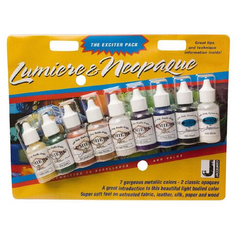 Jacquard Lumiere and Neopaque Acrylic Paint Exciter 9 Pack