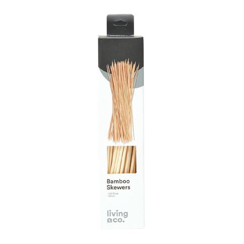 Living & Co Skewers Bamboo Brown Mid 150 Pack