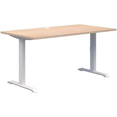 Premium Fixed Height Desk White & Refined Oak 1800x800
