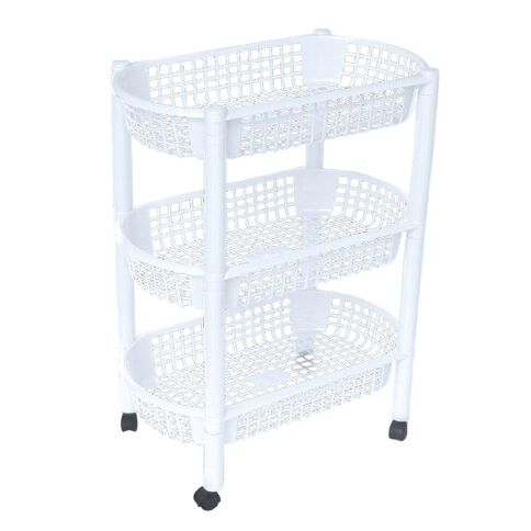 Living & Co Plastic Trolley White 3 Tier