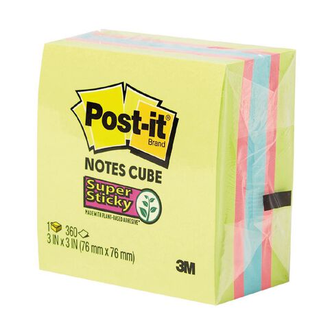3M Post-It SS Cube SSGFA 76mm x 76mm Assorted