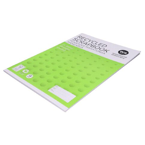 WS Scrapbook 320mm x 220mm Unruled 24 Leaf Green