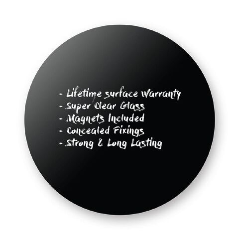 Boyd Visuals Magnetic Glass Board Round 1200mm Black