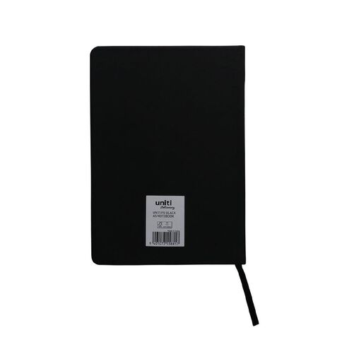 Uniti Stationery A5 Polyurethane Hard Cover Black Notebook