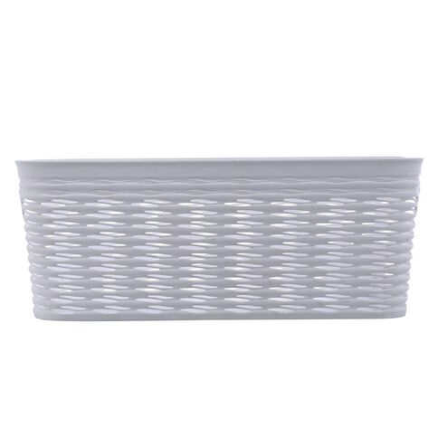 Living & Co Narrow Wave Storage Bin White 5L