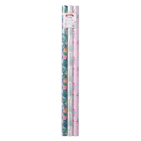Wonderland Gift Wrap 70cm x 3m 60gsm Assorted 3 Pack