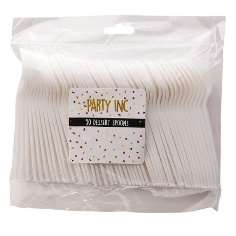 Party Inc Dessert Spoons White 50 Pack
