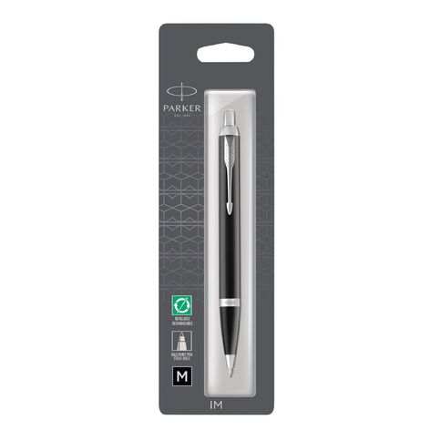 Parker IM Black Trim Ball Pen Blue Mid