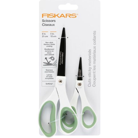 Fiskars 5 inch + 8 inch Titanium Scissors 2 Pack