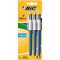 Bic Original 4 Colour Pen Multi-Coloured 3 Pack