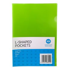 WS L-Shaped Pockets 10 Pack Green A4