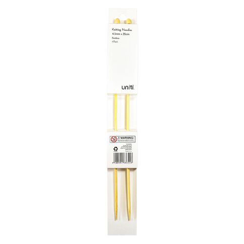 Uniti Bamboo Knitting Needles 4.5mm 35cm 2 Pack