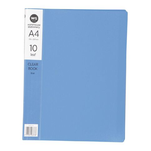WS Clear Book 10 Leaf Blue A4