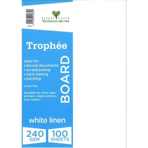 Trophee 240gsm 100 Pack Linen White A4