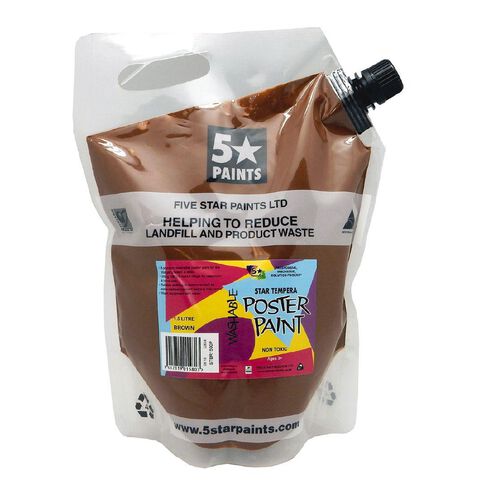 Fivestar Tempera Poster Paint Brown 1.5 litre Pouch