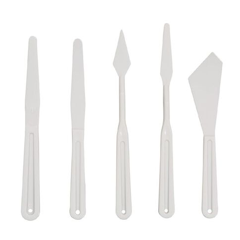 Uniti Plastic Palette Knives 5 Pack White