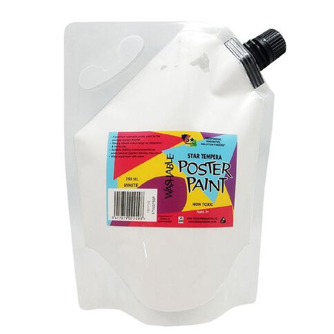 Fivestar Tempera Poster Paint White 1.5 litre Pouch