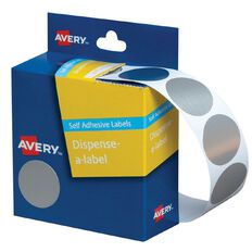 Avery Silver Dispenser Dot Stickers 24mm diameter 250 Labels