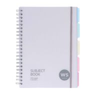 WS Subject Book with 5 Dividers 7mm Ruled White A4