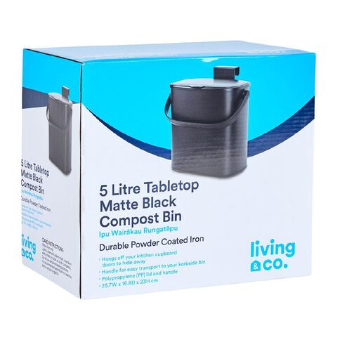 Living & Co Tabletop Compost Bin Black