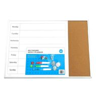 WS Whiteboard Weekly Planner With Cork Board and Accessories