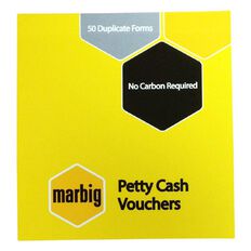 Marbig Petty Cash Vouchers Duplicate 50 Leaf Yellow Mid