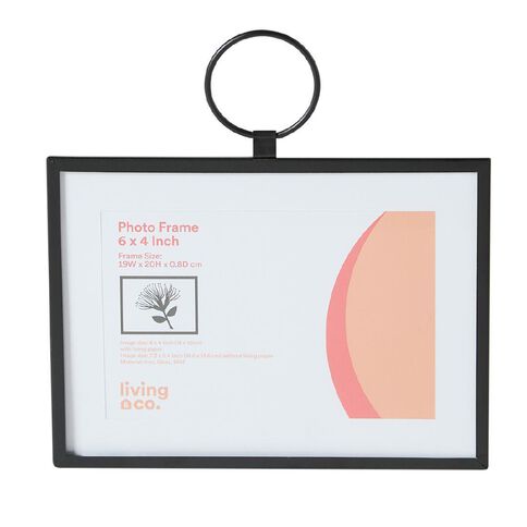 Living & Co Metal Hoop Hanging Frame 6in x 4in Black