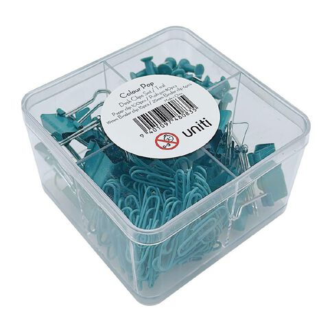 Uniti Colour Pop Desk Clips Set Teal