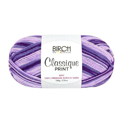 Birch Classique Yarn Prints 100% Premium Acrylic 100G 8Ply Mauve