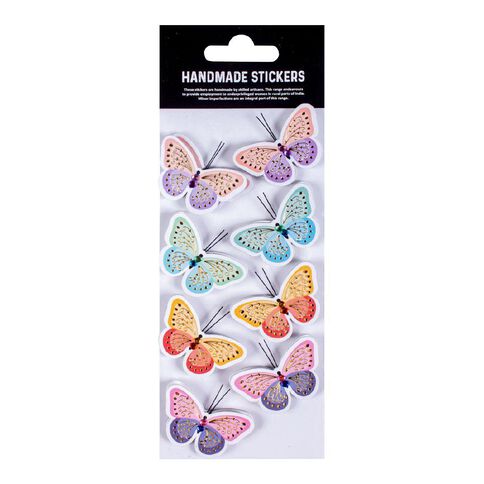 3D Glitter Handmade Embellishment Vivid Butterflies 8pc Little B