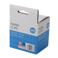 WS Paperclips 33mm 300 Pack Assorted