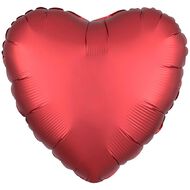 Anagram 45cm Satin Heart Sangria Red