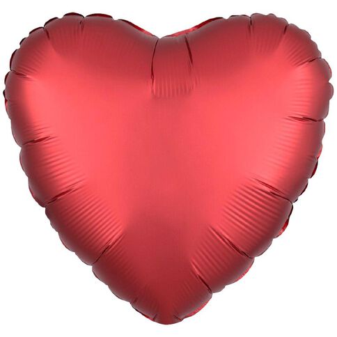 Anagram Satin Luxe Heart Sangria Foil Balloon Standard 17in