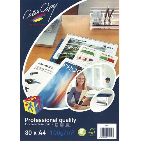 Color Copy Digital Laser Paper 100gsm A4 White 30 Pack