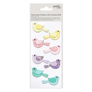 3D Embellishments Crackled Bird 8Pc Little Birdie