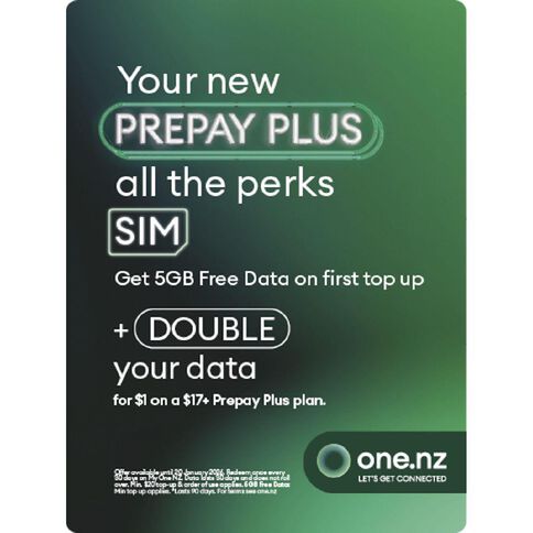One NZ Prepay Triple Sim with Bonus 5GB