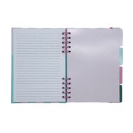 Uniti Clubhouse Hardcover Notebook With Tabs Striped Pink Light
