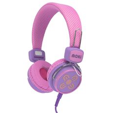 Moki Kids Safe Volume Limited Wired In ear headphones Purple/Pink