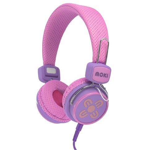 Moki Kids Safe Volume Limited Wired In ear headphones Purple/Pink